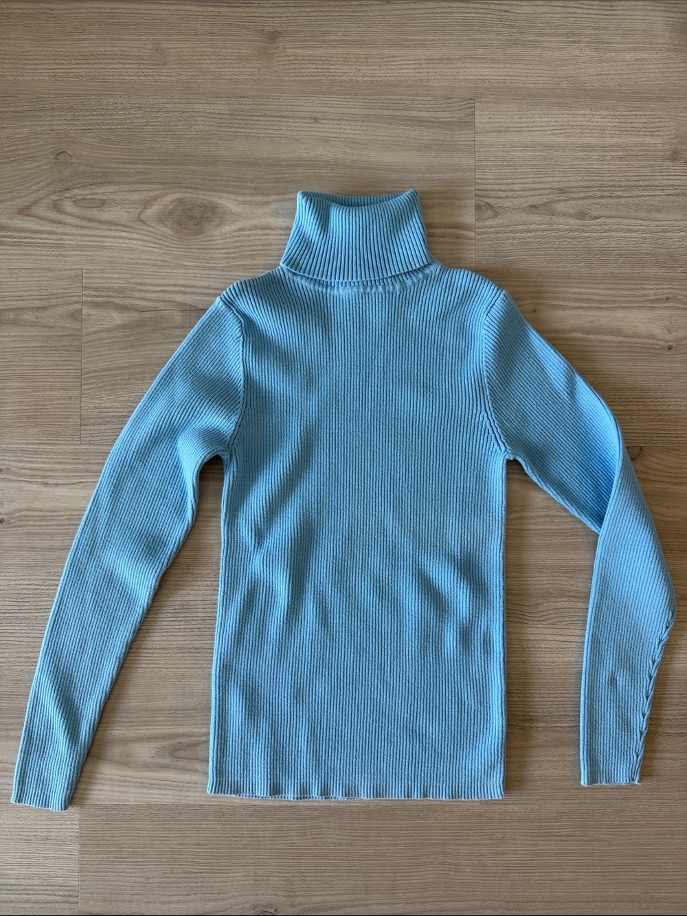 Vintage Moda International Blue Ribbed Turtleneck Sweater